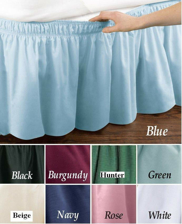 Wrap Around Dust Ruffle, Cotton Blend Bed Skirt, 14 Inch Drop