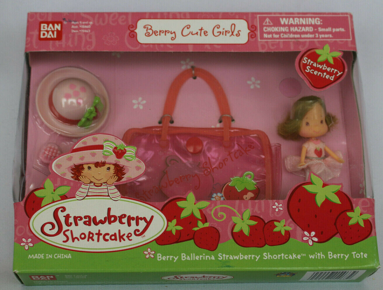 Nos Nrfb Strawberry Shortcake Berry Cute Girls Doll Ballerina Tote 2002 Bandai