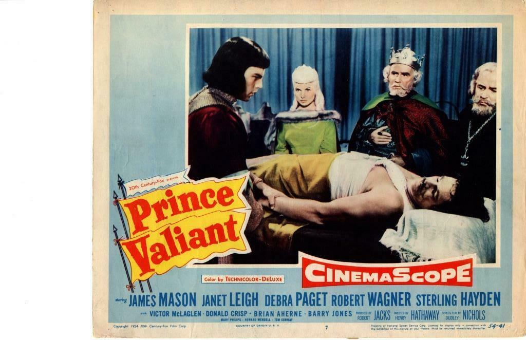 Prince Valiant 1954 Original Release Lobby Card Robert Wagner Janet Leigh