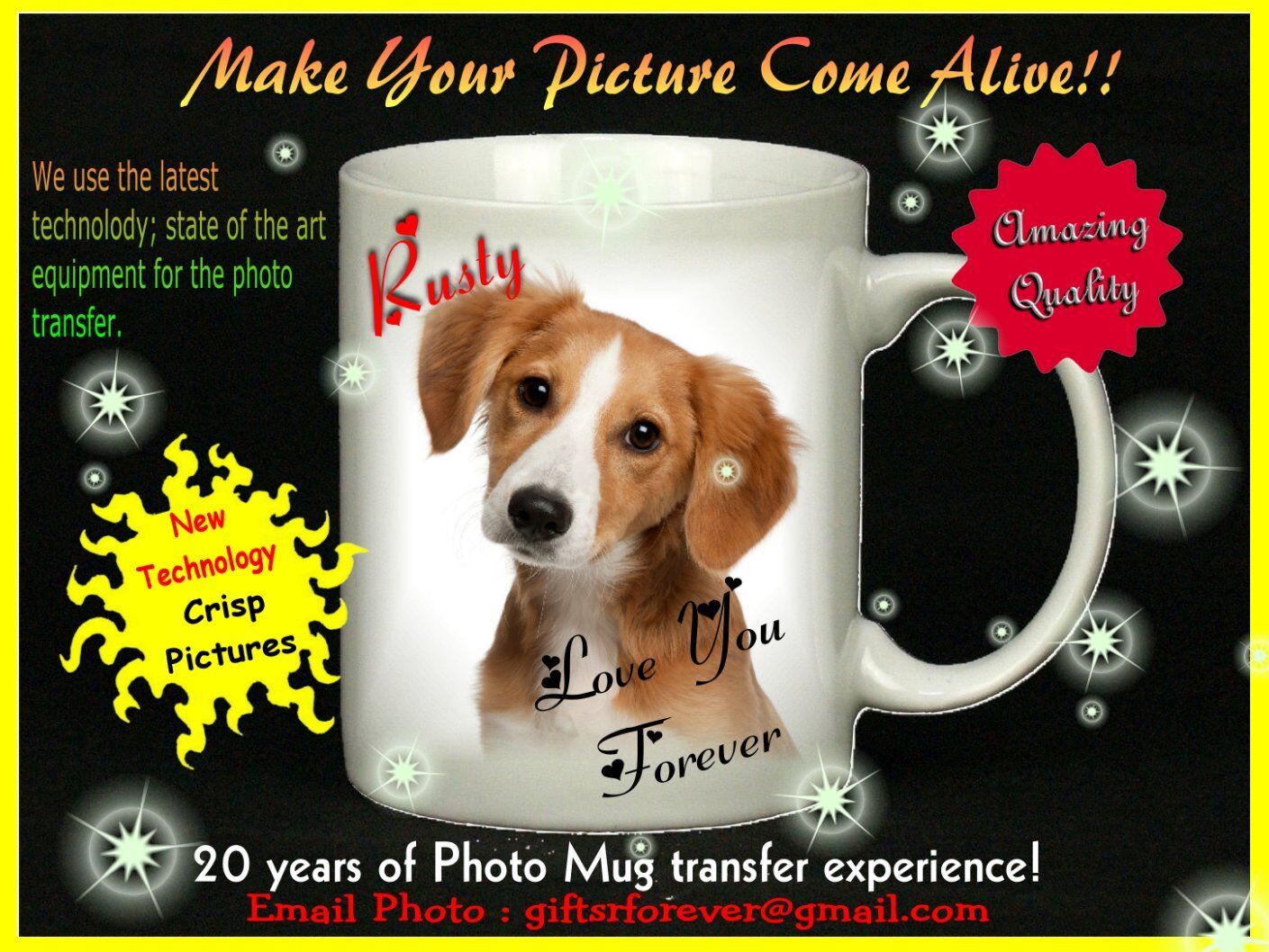 New Custom/personalized Ceramic 15oz Photo/logo Coffee Mug Printed