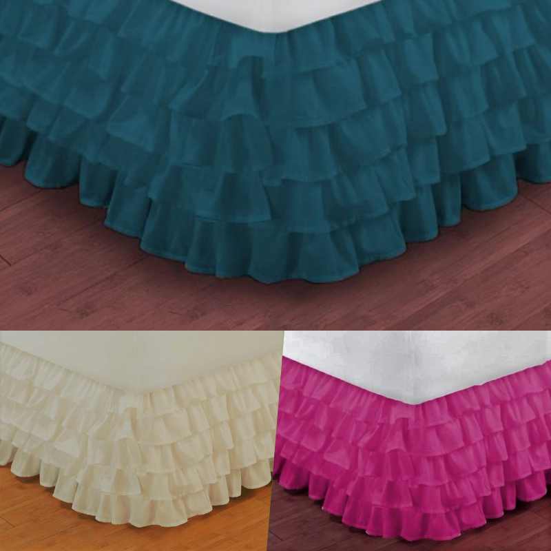 Versatil Plain Dust Ruffle Around All Corners 1pc Bed Bedding Gypsy Skirt 20"new