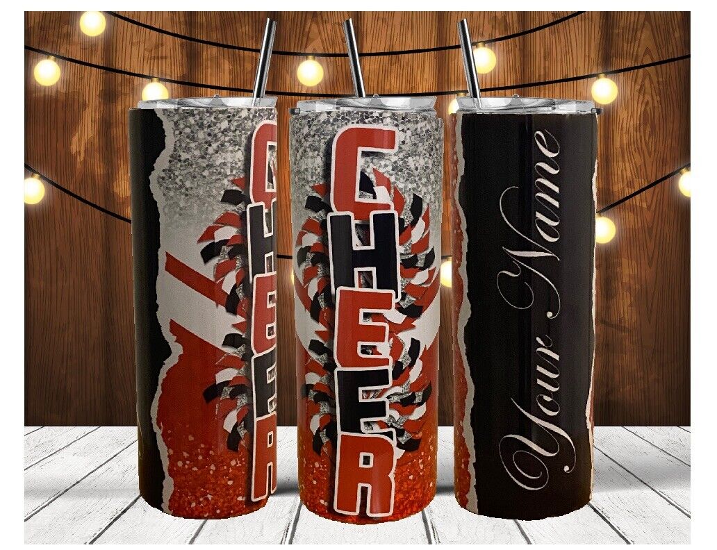 Cheerleader Personalized Sublimation Tumbler 20 Oz Gift Box Free Shipping!!!