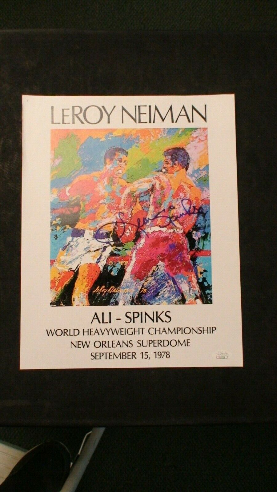 Very Rare Leroy Neiman Poster Autographed By Leon Spinks With Jsa Coa Included!