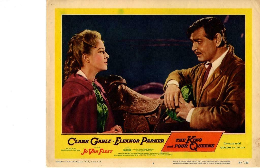 King And Four Queens 1957 Original Release Lobby Card Western Clark Gable Parker