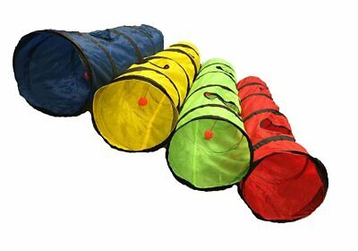 New S4o Kitty Cat Play Tunnel Pet Toy - Four Exit Holes - 4 Feet Long Lime