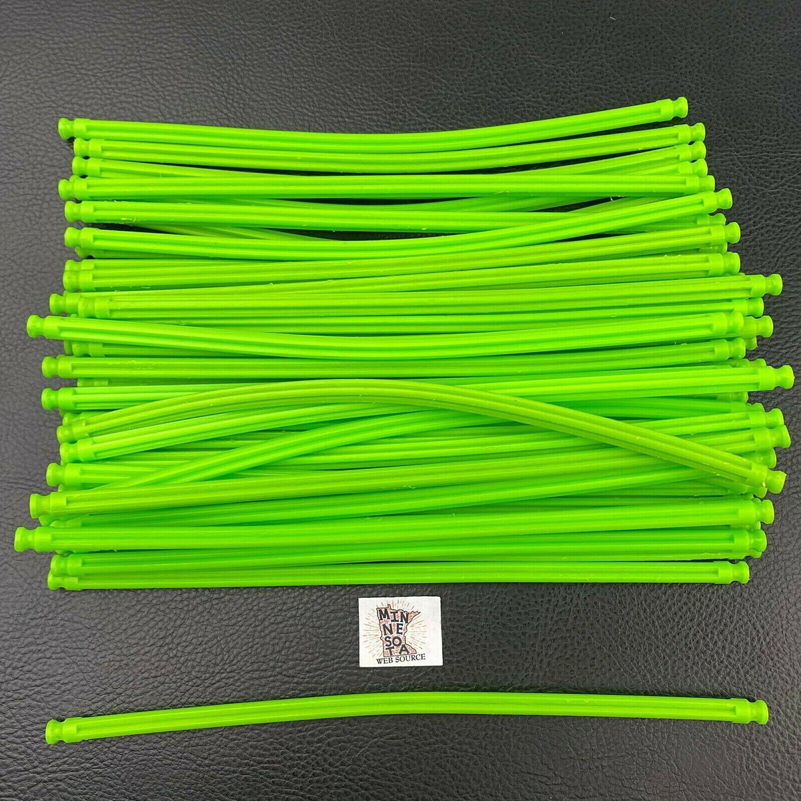 50 Knex Fluorescent Green 7-1/2" Flexible Rods - 7.5" Standard K'nex Parts Lot