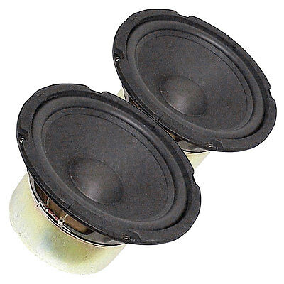 Pair 8" Subwoofer Woofer Heavy Duty Shielded Magnet Rubber Surround 4ohm