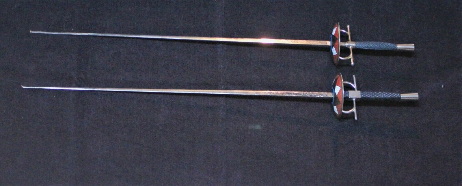 Vintage Pair Toledo Spain Rapiers Epee Foil Swords Dueling Fencing For Decoratio
