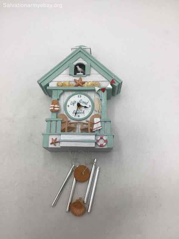 Battery Operated Beach Themed Cuckoo Clock With Wind Chimes- Untested