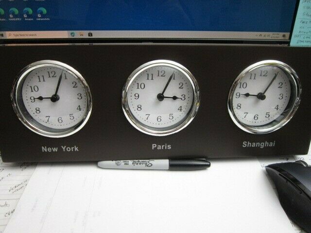 Ikea Slussa World Clock (new York - Paris - Shanghia) - 3 Display Local Time