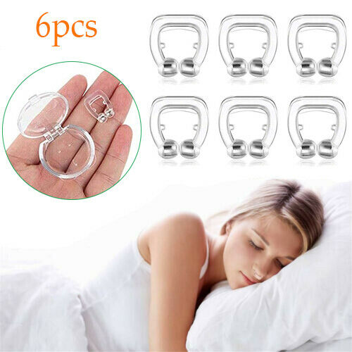 6 X Anti Snore Magnetic Silicone Nose Clip Stop Snoring Apnea Aid Device Stopper