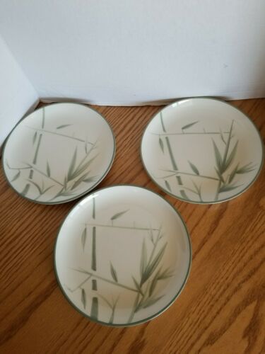 3 Winfield Ware China - Bamboo Salad Plates - Vintage  Mcm Usa Santa Monica Euc