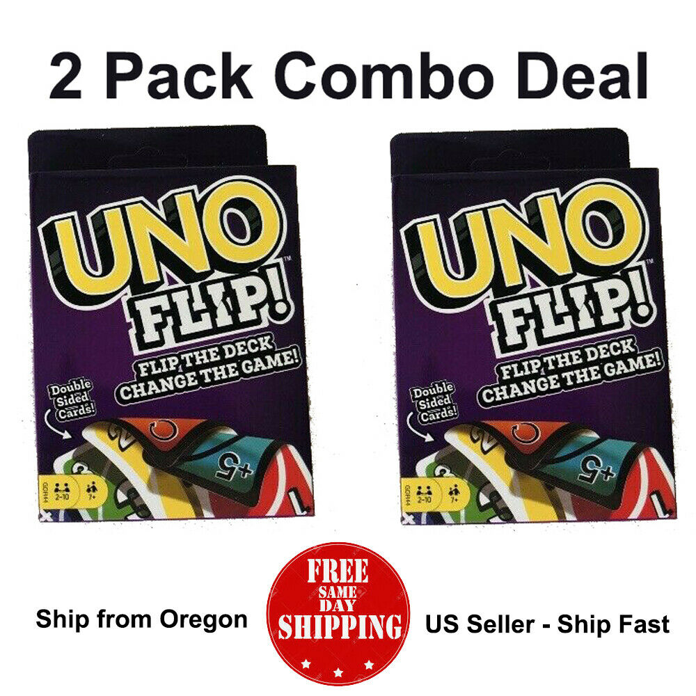 Uno Flip Card Game ( 2 Pack ) - Us Seller - Ship Fast - Free Shipping