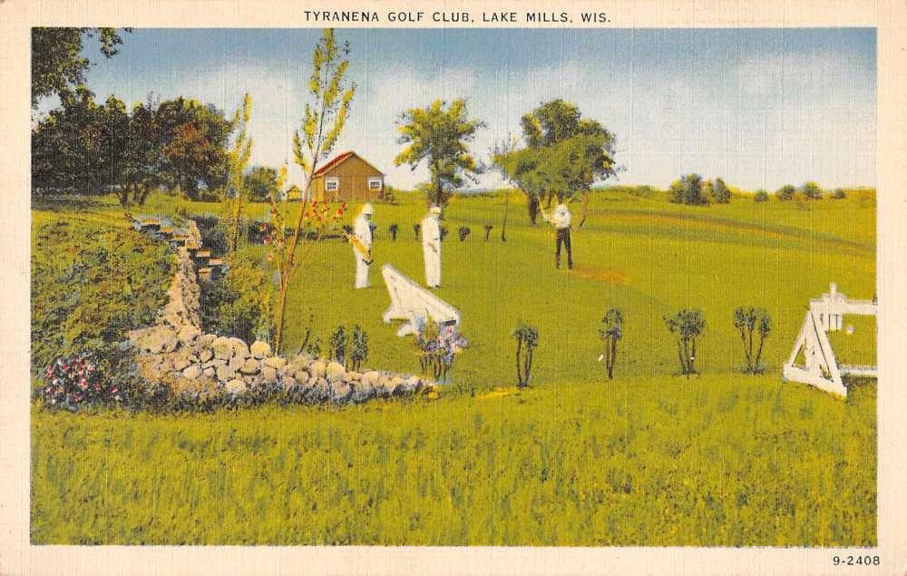 Lake Mills Wisconsin Tyranena Golf Club Scenic View Vintage Postcard Jh230848