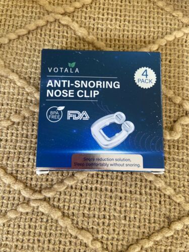 4-pack Anti-snoring Nose Clips By Votala, Bpa-free, Comes With Storage Case