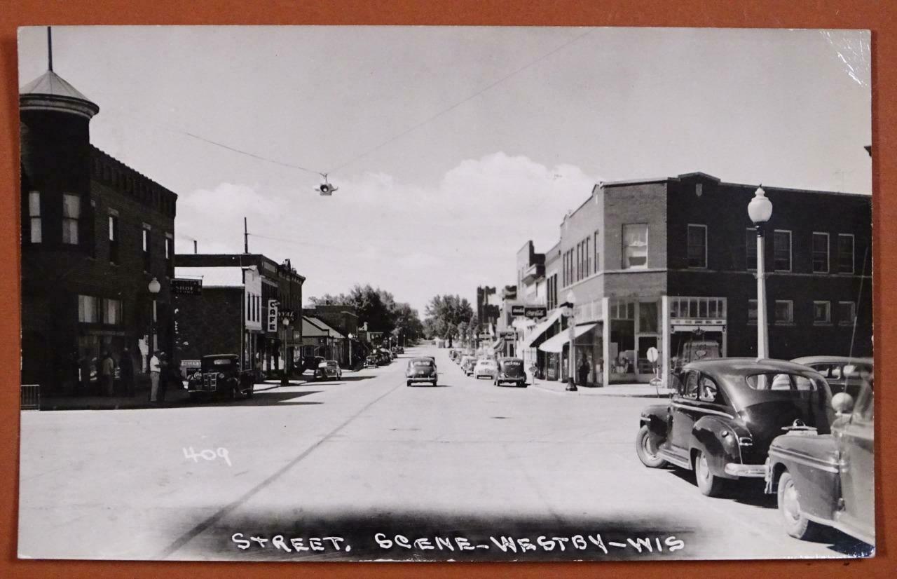 1950 Weston Wisconsin Street Scene Real Photo Post Card 1-19