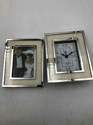 Lenox Jubilee Pearl Gift Set -- Frame And Clock In Box