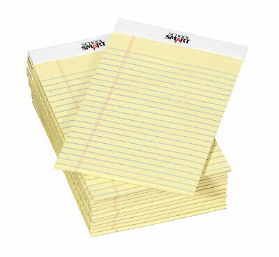 School Smart Junior Legal Pads, 5 X 8 Inches, 50 Sheets Each, Canary, Pack Of 12