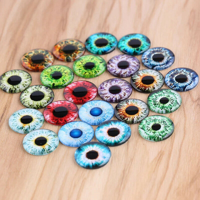 50pcs Super Thin Eye Chips For 12" Blythe Doll Photo Round Glass Toy Accessories