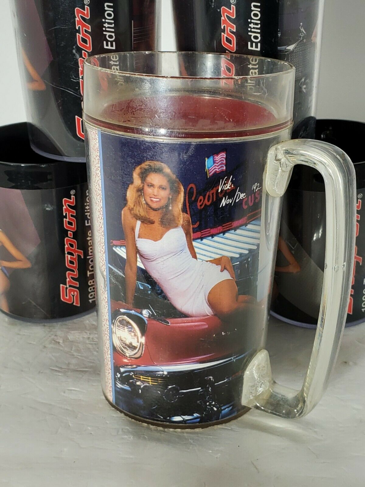 Rare Snap-on 1992 Toolmate Edition Large Mug Cup Bikini Swimsuit Model Wow Vicki