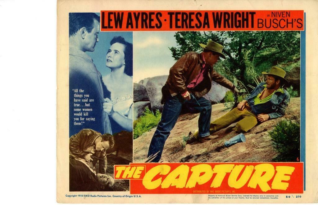 The Capture 1950 Original Release Lobby Card Noir Lew Ayres +