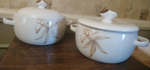 2winfield China Casseroles W/ Lid-passion Flower-mid Century-double Handled-usa