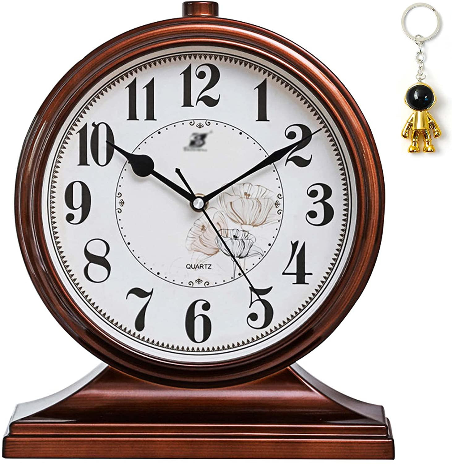 Desk Clock For Table Decor,retro Mantel Clock Battery Operated For Fireplace Man